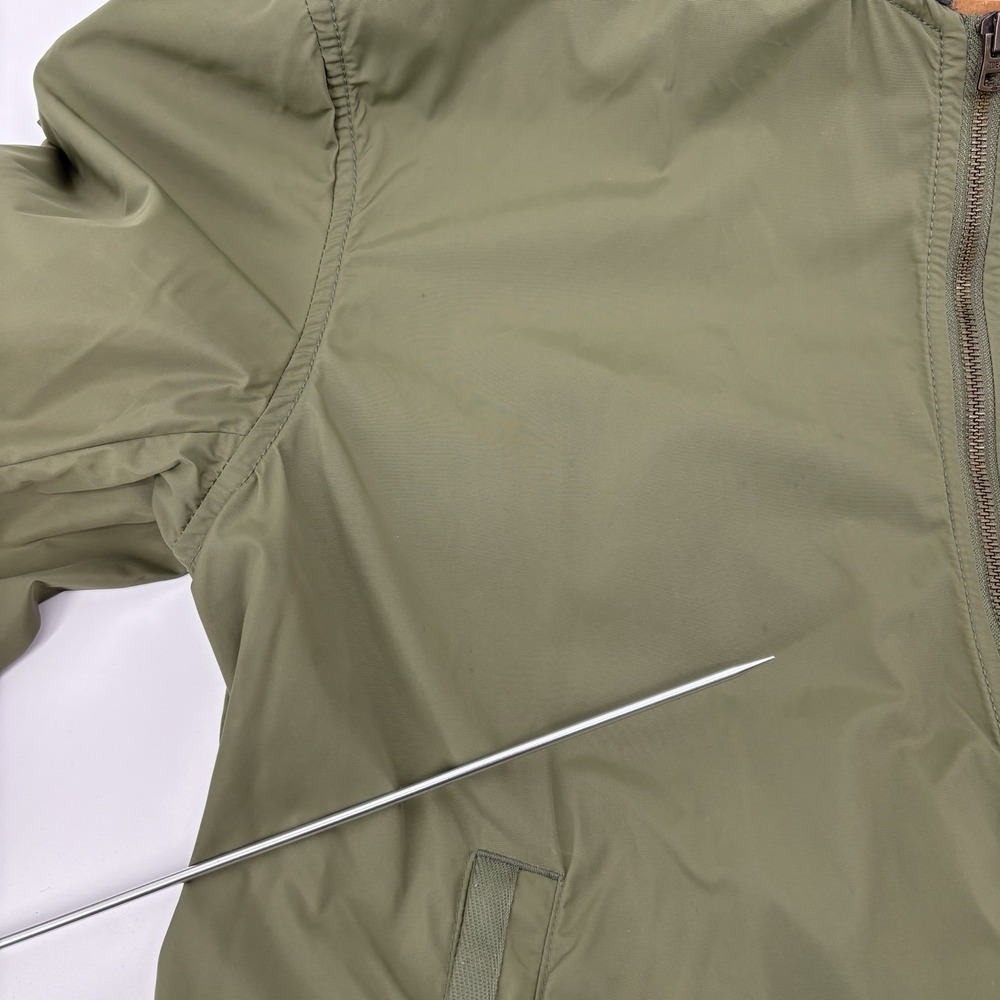 Gap Lightweight Bomber Jacket Army Green Y2K Aviator Nylon Flight Zips Mens L - Picture 8 of 15